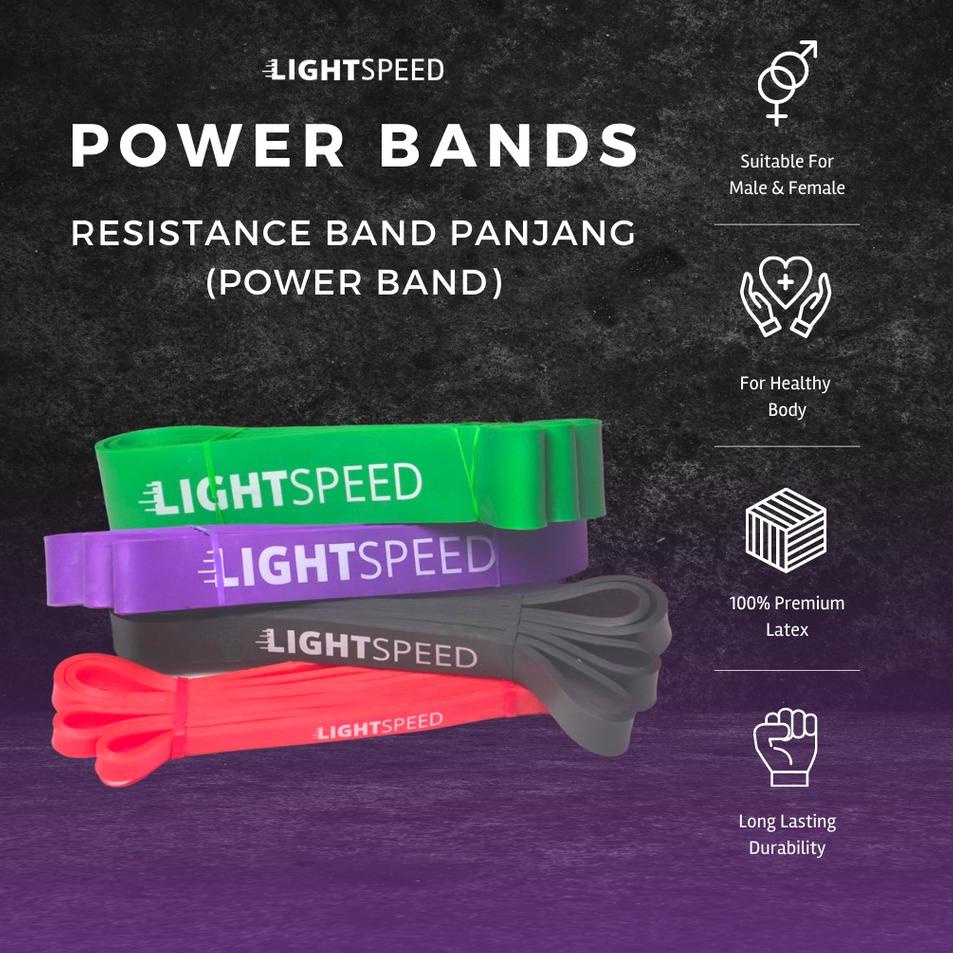 [Y-1E ㊚] LIGHTSPEED Resistance Band Panjang / Power Band / Karet Fitness Gym Yoga Stretch / Karet Yo