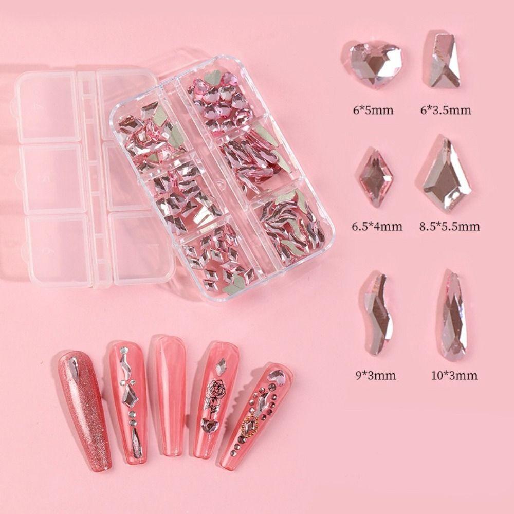 Preva 6pcs/Set Nail Art Bor 3D Flakes Kristal Kaca Berlian