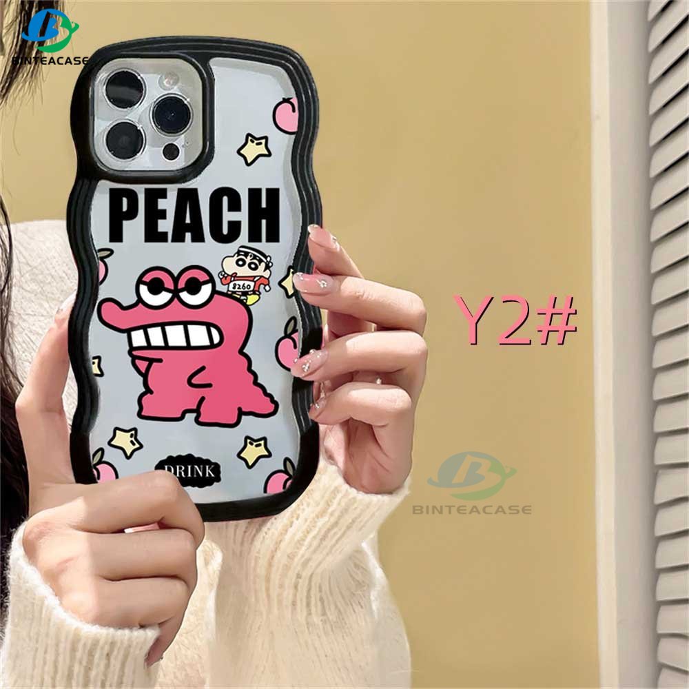 Realme C30 C31 C35 C35 C21Y C25Y RealmeC11 C25 C17 C15 C12 C3 C2 Realme 8i 7i 5 5i 6i 7 Pro Kartun Pink Buaya Tepi Melengkung Casing Handphone TPU Binteacase