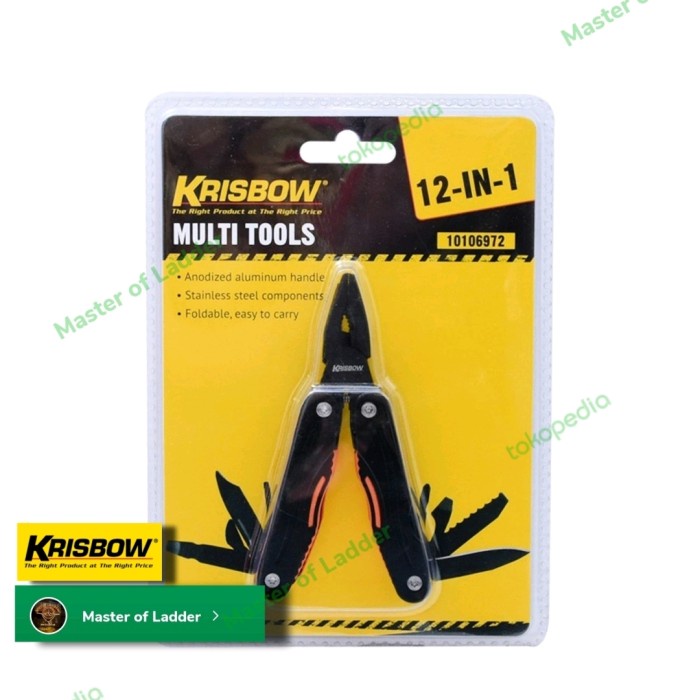 Krisbow pisau tang lipat camper 12 fungsi hitam