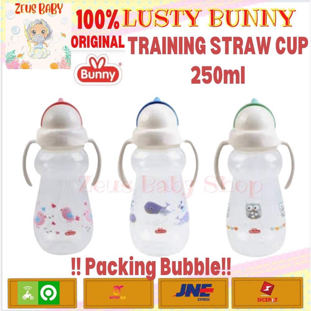 Lusty Bunny Training Cup With Straw Botol Minum Bayi &amp; Anak 180 ml &amp; 250 ml l Botol Air ADG0005 ADG0007