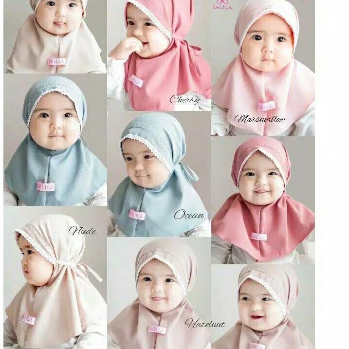 (SYAKIRA) Bergo Bayi Renda Kepala 0-1th / jilbab maryam anak renda kepala
