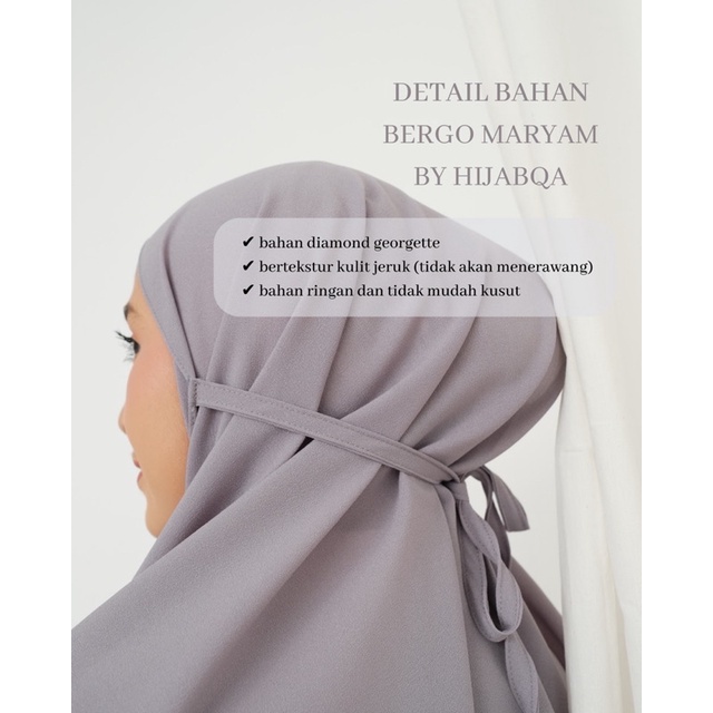 HIJABQA - Bergo Maryam Premium Hijab Bergo Tali