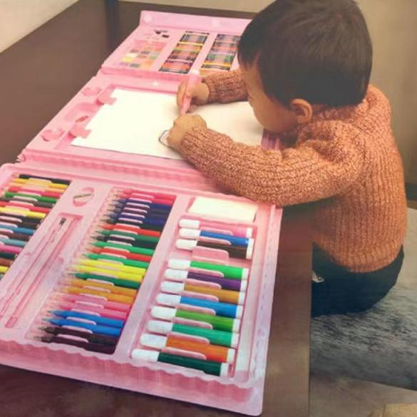 

T5D✤ [OBJ] Crayon Anak Pengasah 208pcs Set Alat Menggambar Melukis Anak-anak Crayon Cat Air Pensil Ready Banyak