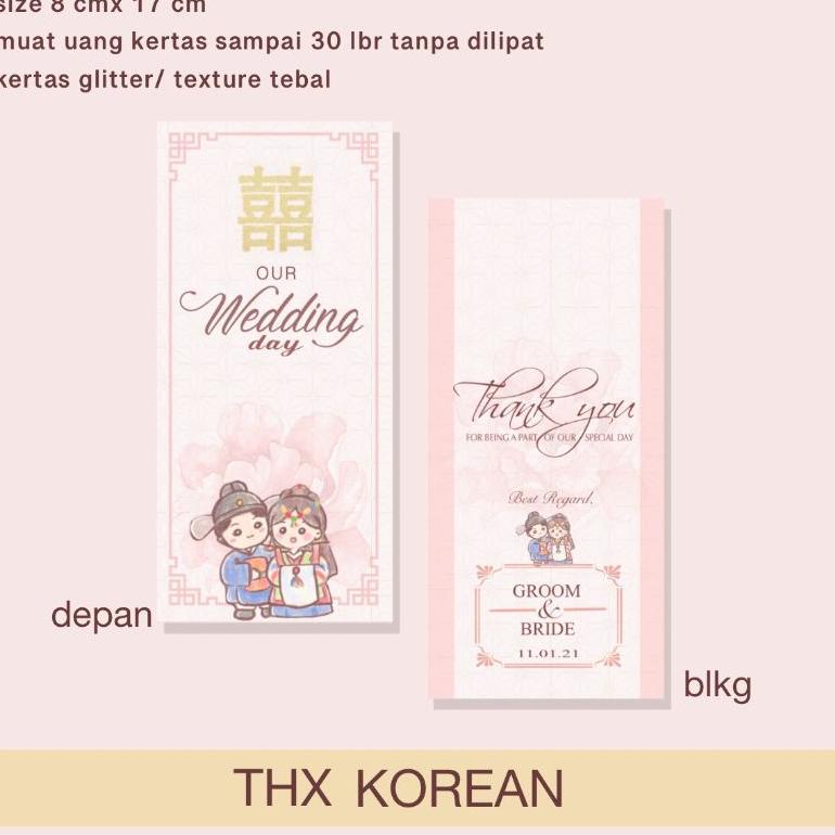 

㊎ Amplop terimakasih wedding sangjit custom nama isi 8 bh ㆆ