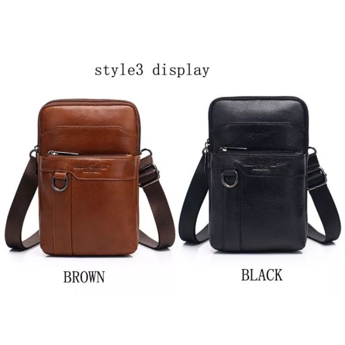 tas selempang pria kulit asli import tas pria fashion pria hp pinggang