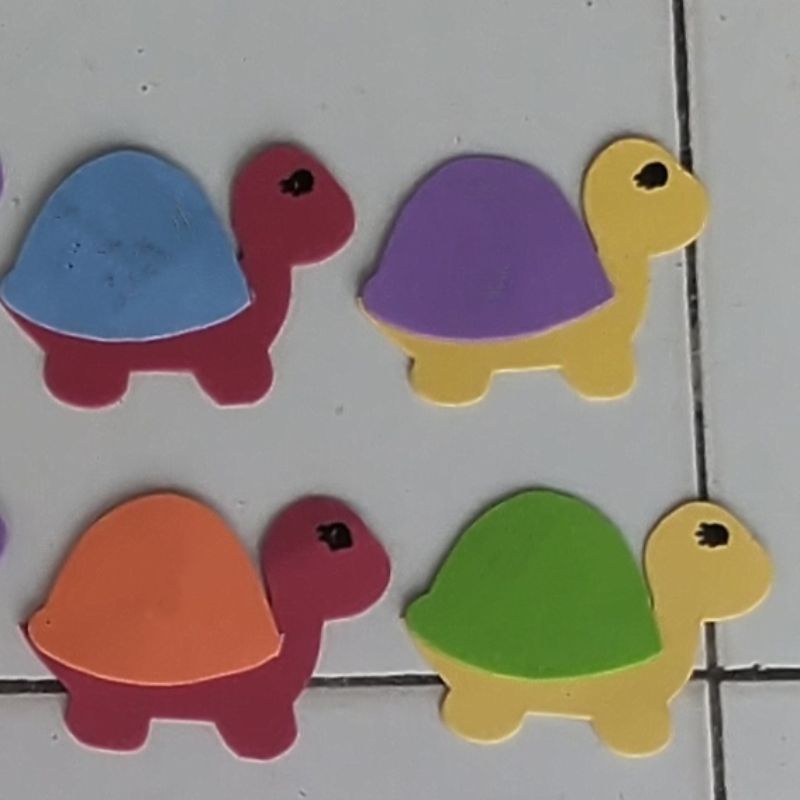 Karakter Hewan Kura-Kura Imut Lucu Untuk Hiasan Dinding Hiasan Kelas TK PAUD Bahan Spon Ati