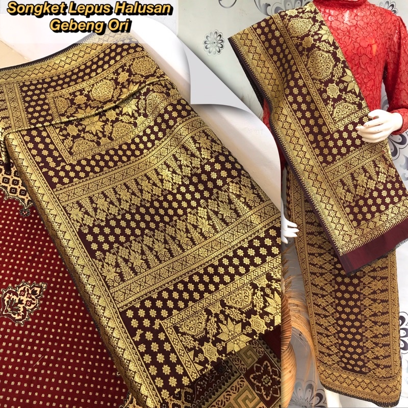 Songket Halusan Gebeng Ori -Asli Tenun Tangan Palembang