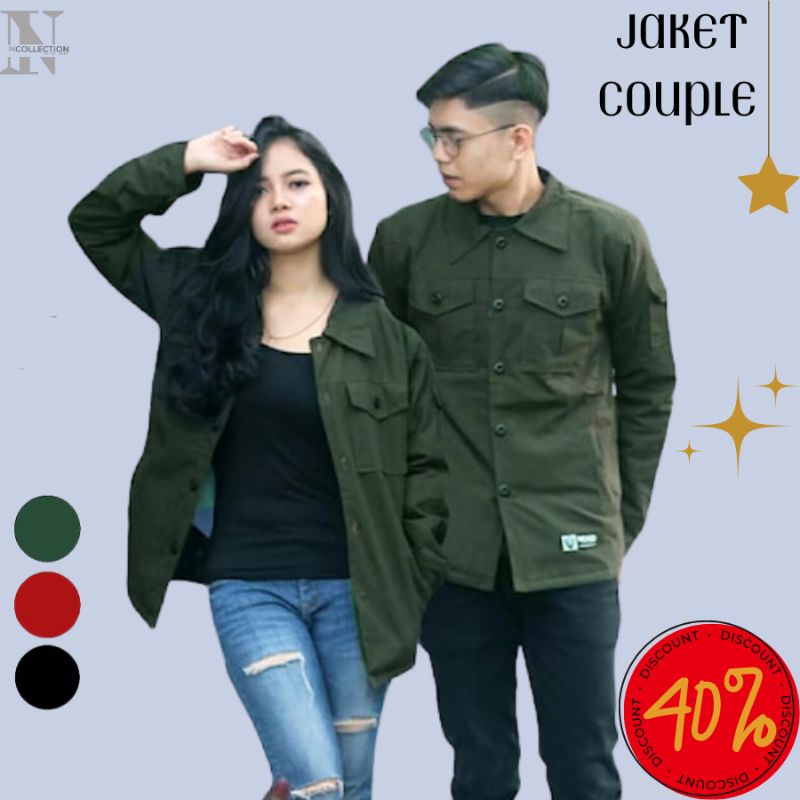 Incollection JAKET COUPLE PASANGAN SEMI PARKA Pria Wanita FUNNY ORIGINAL 100% ASLI UKURAN M L XL GRE