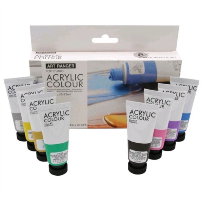 

Art Ranger Acrylic Paint 8pcs Metallic Set