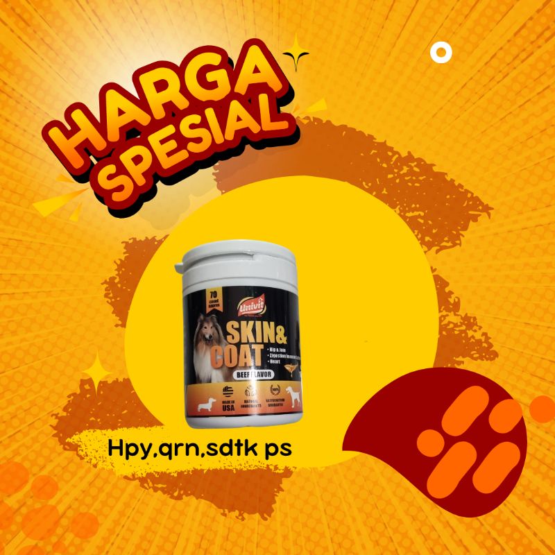 Univit vitamin bulu kulit anjing 70 tablet