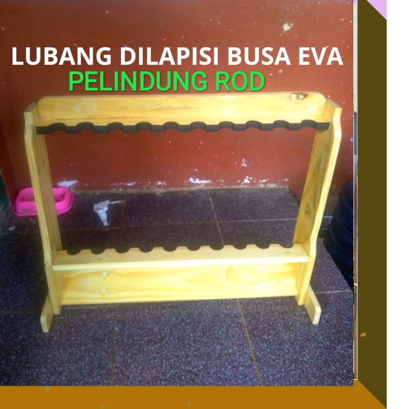 Rak Holder Stand joran pancing 10 slot Non vernis