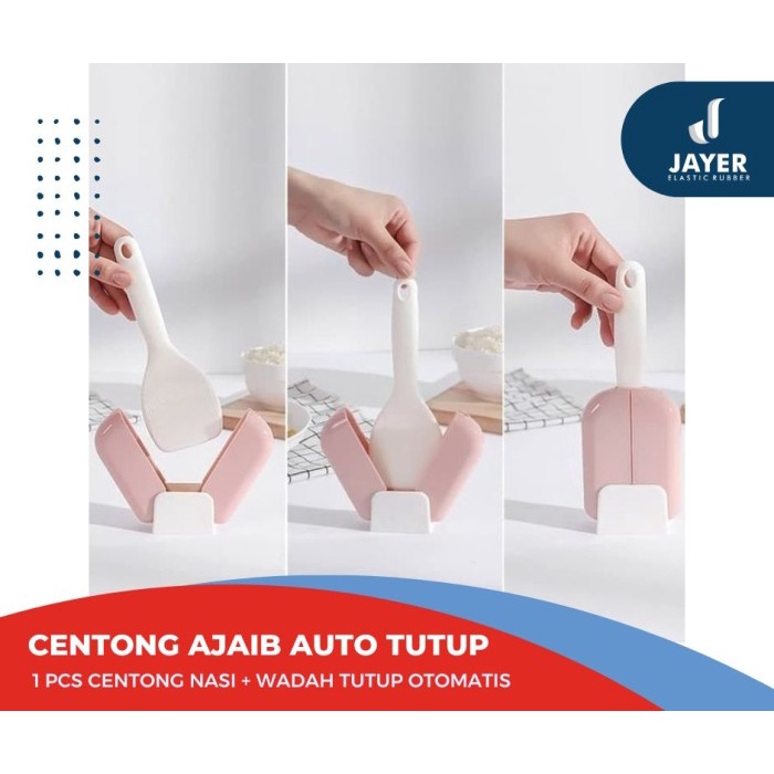 Sendok NASI otomatis centong nasi ajaib otomatis buka tutup