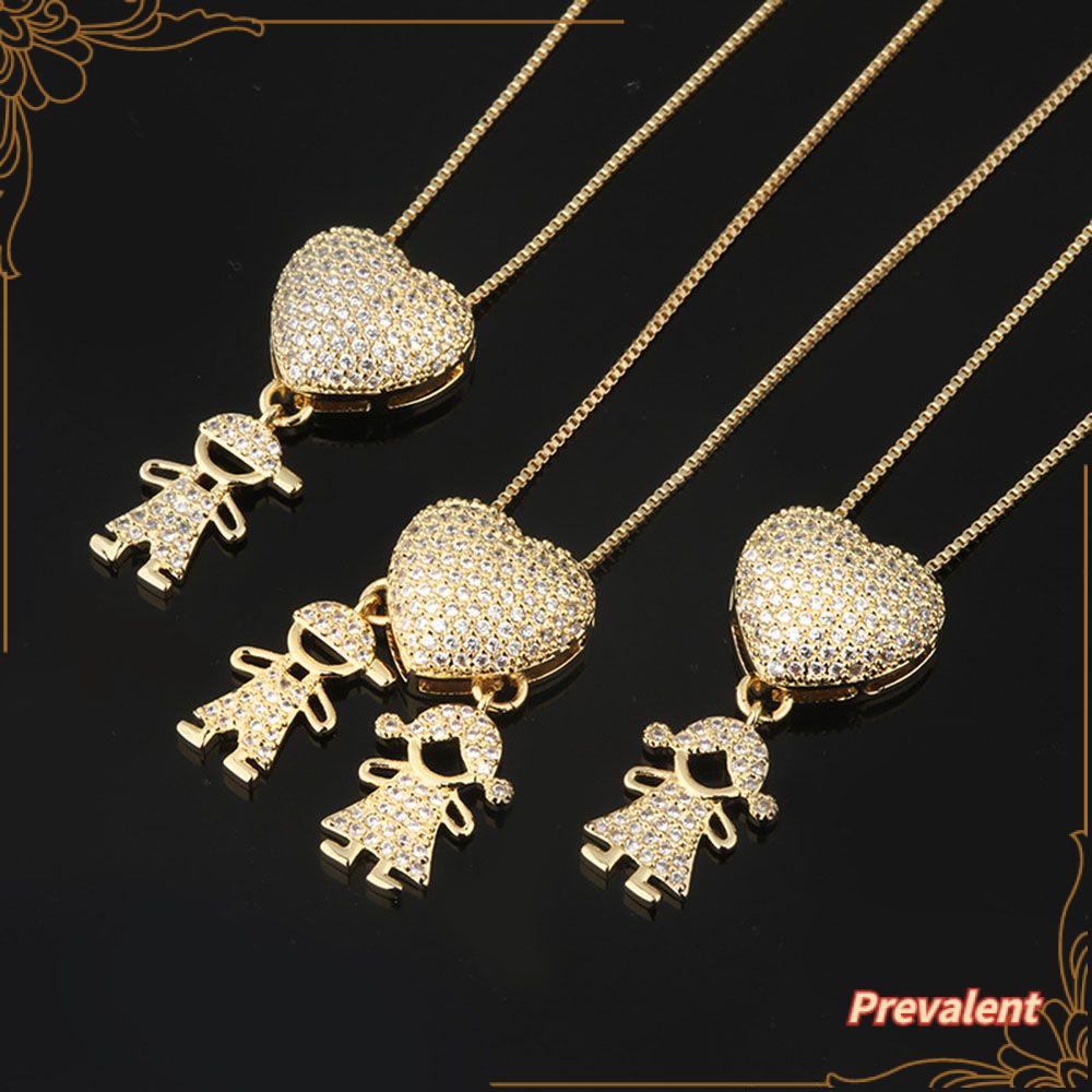 Preva Gadis Cowok Kalung Hadiah Cubic Zirconia Multicolor Charm Love