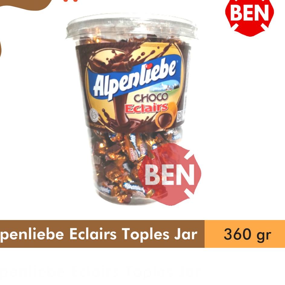 

D0S⋆ Alpenliebe Eclairs Toples Jar 360g 360gr 100 Butir - Chocolate Caramel Barang Laris