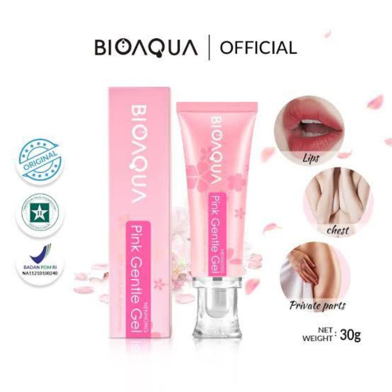 Bioaqua Nenhong Pink Gentle Gel - 30g serum nenhong pencerah bibir dan area lipatan