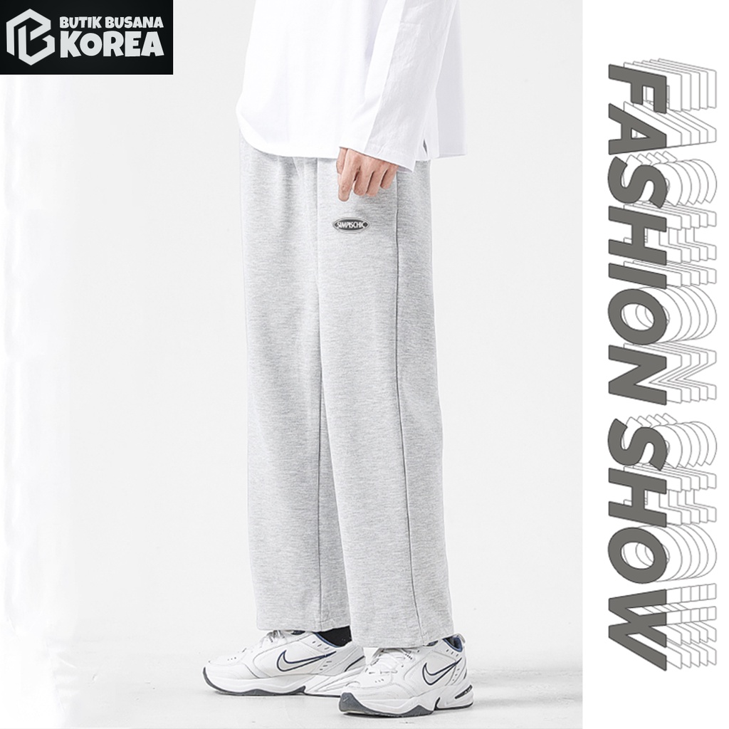 celana santai pria murah hitam celana korean style pria loose straight pants celana olahraga pria panjang basic celana casual pria jumbo SIZ M-4XL