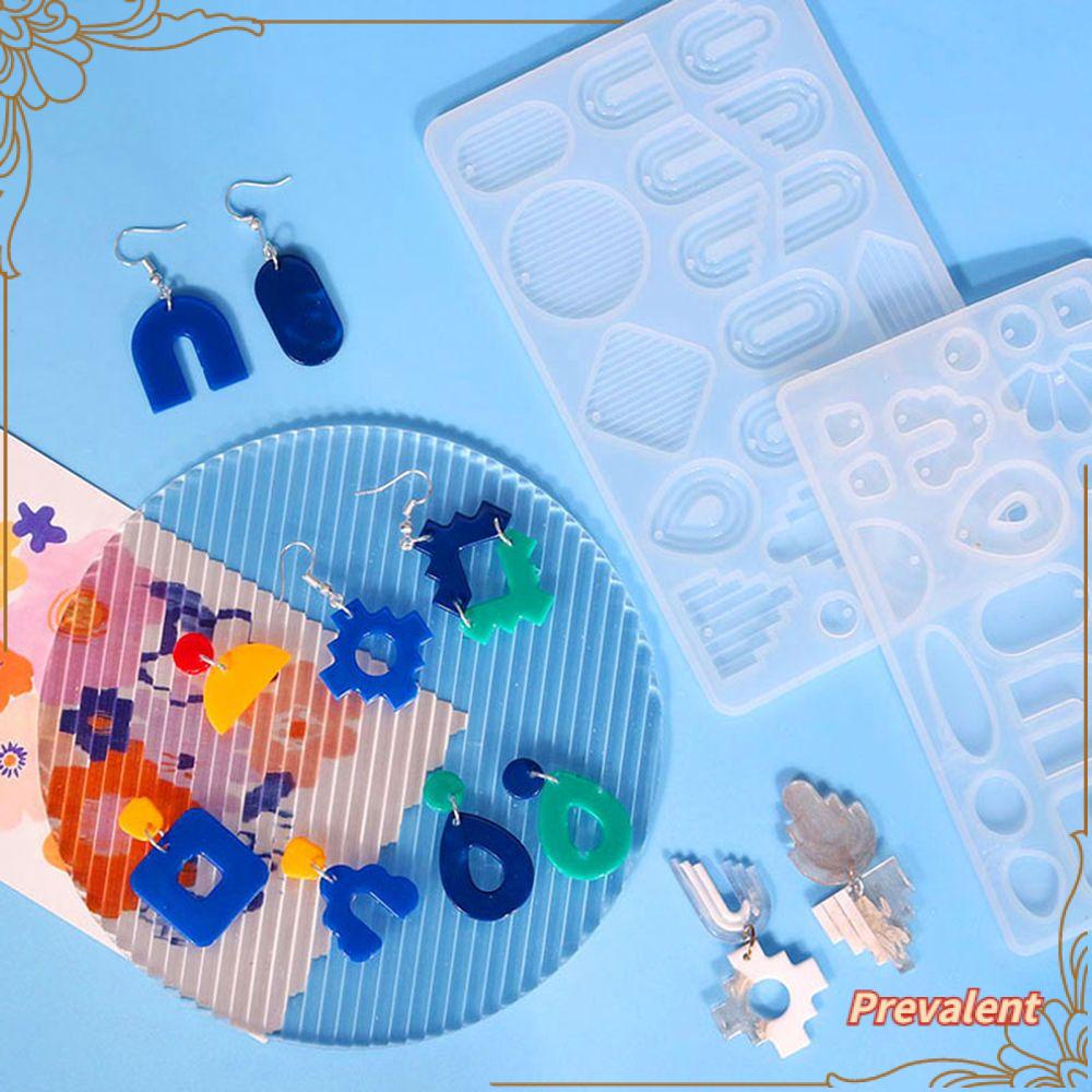 Preva Anting Cetakan Resin Kerajinan Tangan Geometri Buatan Tangan Membuat Perhiasan Alat Cetakan Silikon Kristal