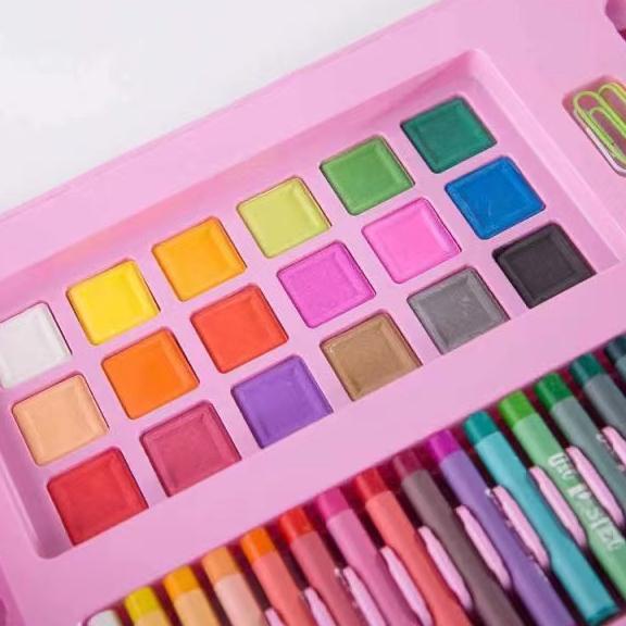 

[PRODUK JVSWQ] Crayon Anak Pengasah 208pcs Set Alat Menggambar Melukis Anak-anak Crayon Cat Air Pensil M8A