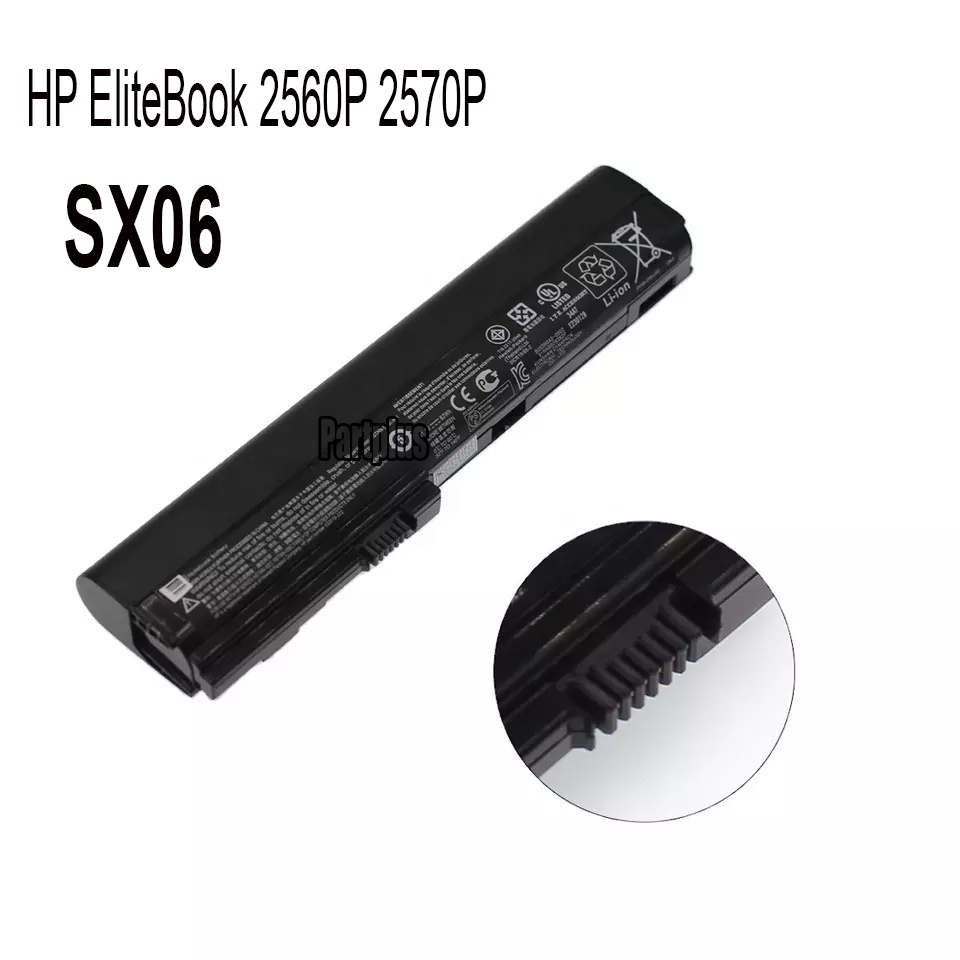 Baterai Laptop Hp EliteBook 2560p 2570p HSTNN-DB2L HSTNN-DB2M SX06