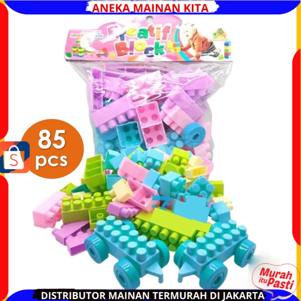 Kreatif Block Besar Ocean Mainan Balok Besar Isi 85 pcs