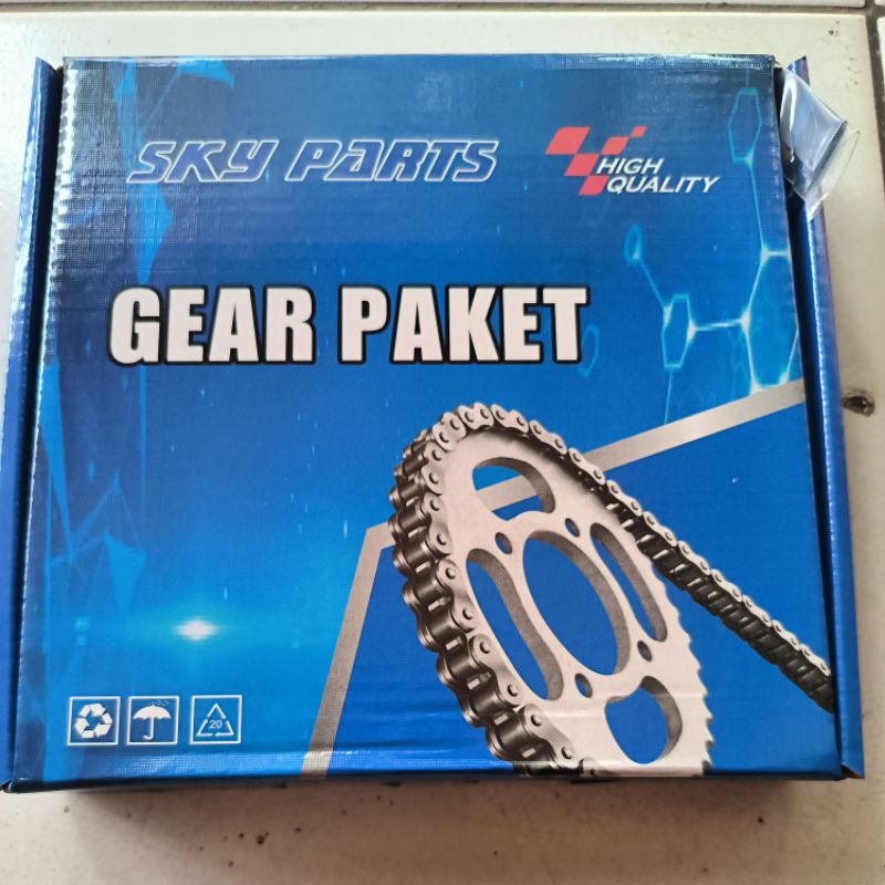 SKY PARTS GIR PAKET GEAR SET SEPUH 428H SUPRA FIT NEW REVO SUPRA X 125 FI KARISMA DRIVE CHAIN KIT