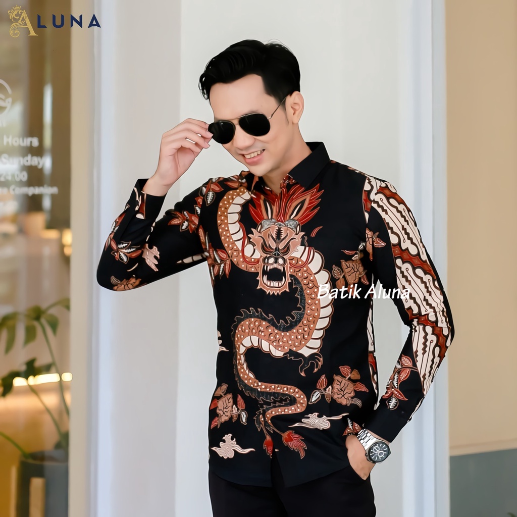 Baju Kemeja Batik Pria Cowok Lengan Panjang Slimfit Atasan Batik Premium Pria Cowok Batik Pekalongan Kekinian Original Modern Seragam Kantor Jumbo SBA 05