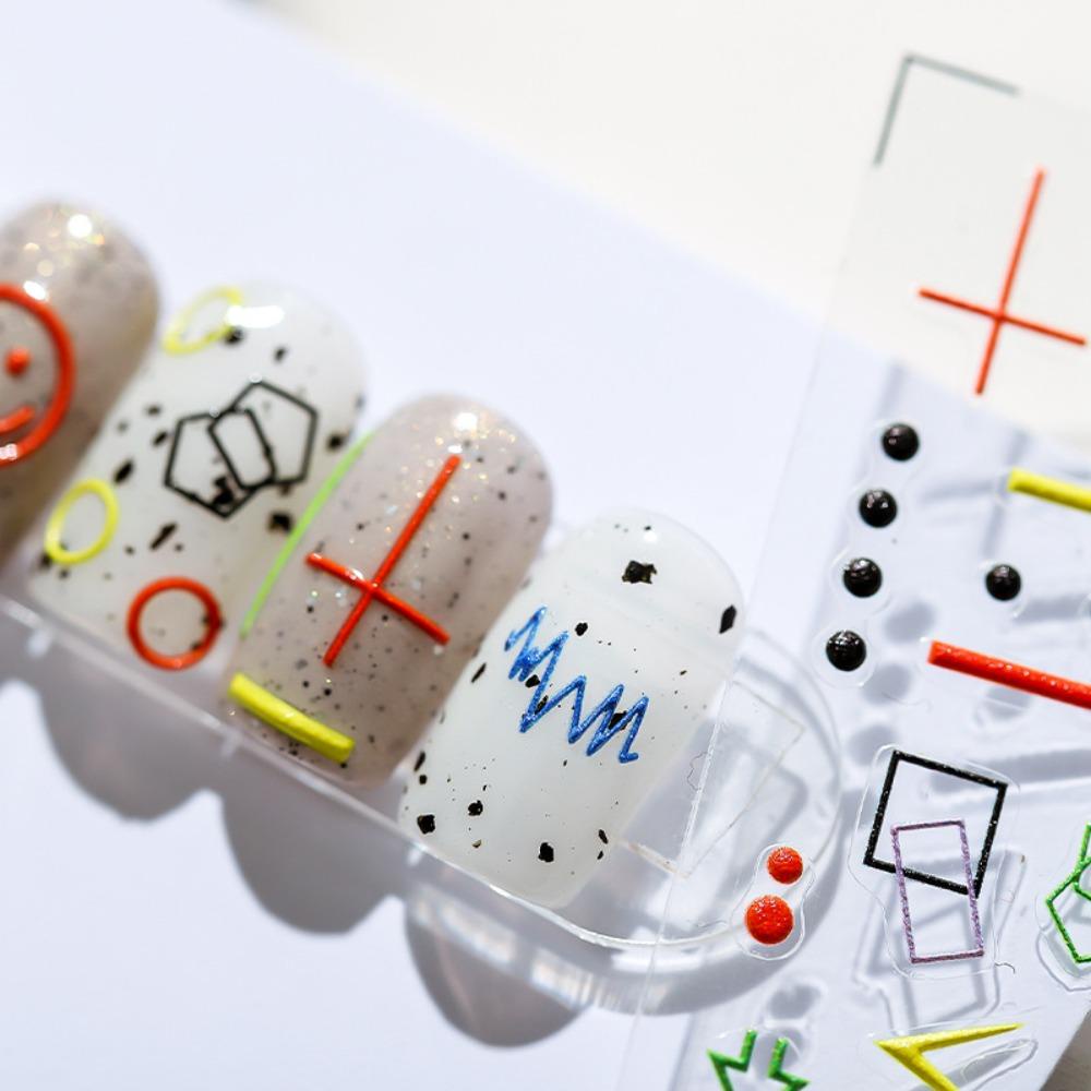 Mxbeauty Kartun Stiker Kuku Fashion Ekspresi Tersenyum Manikur Aksesoris Perekat Diri Nail Art Dekorasi