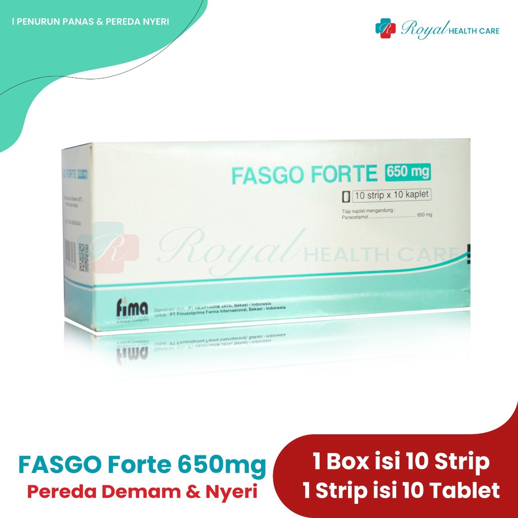 FASGO FORTE STRIP 650mg Efektif Menurunkan Demam Meredahkan Nyeri