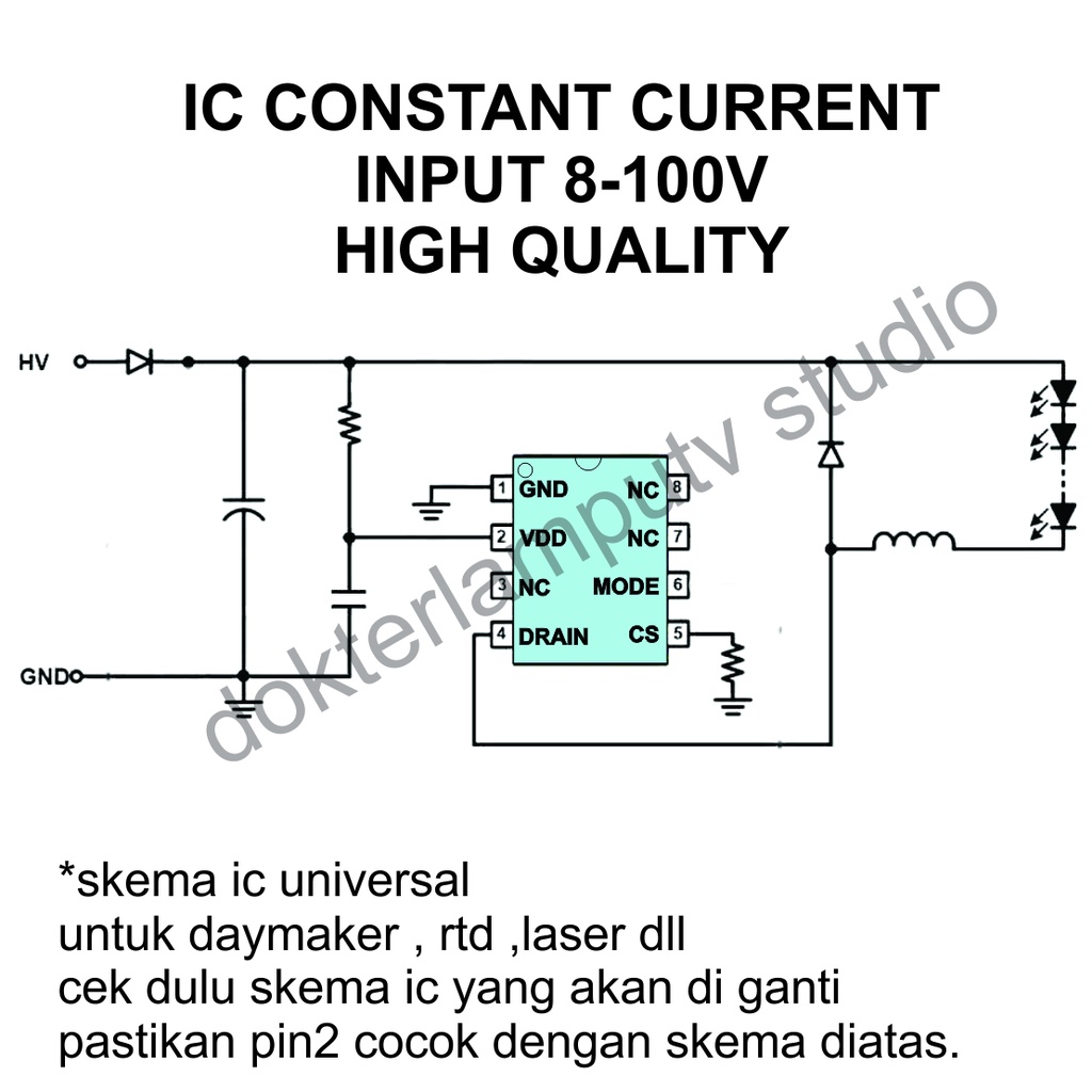 IC DAYMAKER DEYMEKER RTD UNIVERSAL IC DRIVER LED CONSTANT CURRENT  INPUT 8-100VDC