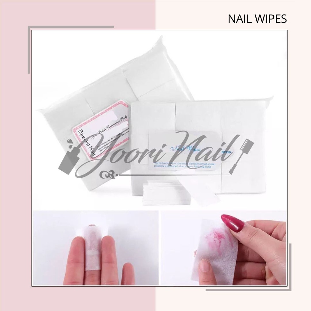 Nail Wipes Remover pads tissue nail wipe kapas kuku tisu nail polish gel polish