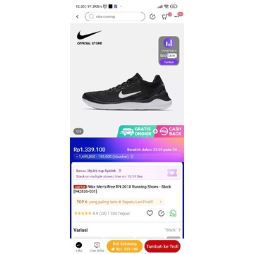 JUAL RUGI BNIB NEW Sepatu Nike Free RN 2018 ORIGINAL