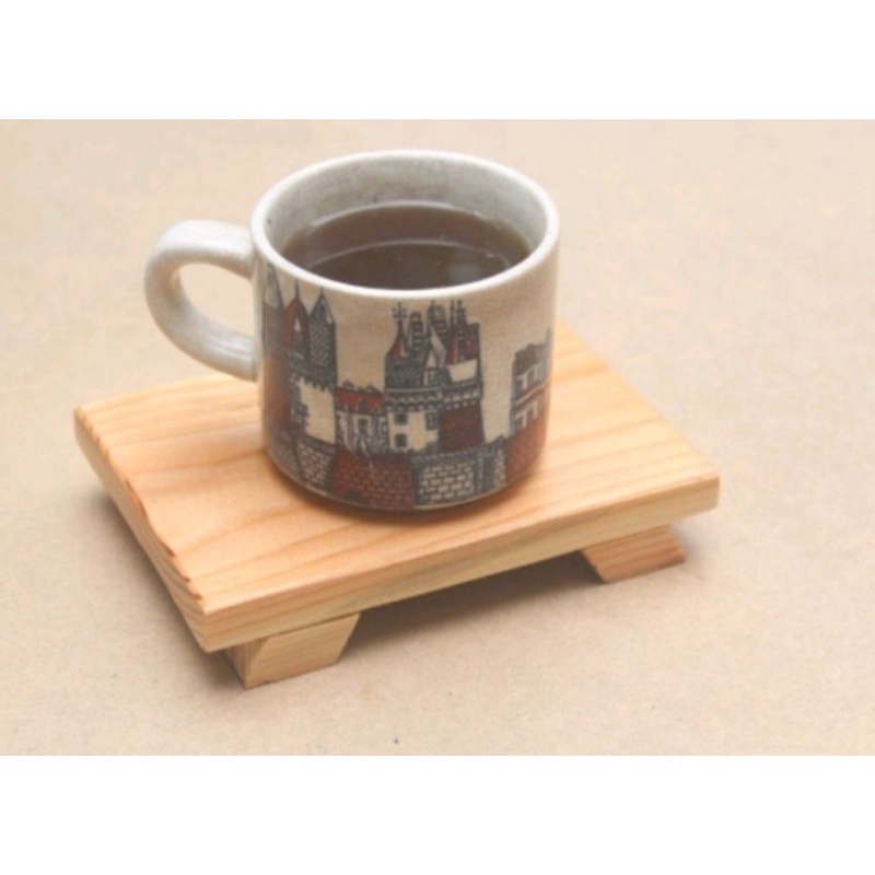 tatakan gelas kayu Norway wooden standing coaster dekorasi