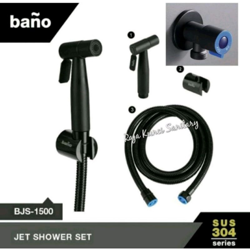 Jet Shower Hitam Toilet/Jet Shower Kloset Kamar Mandi Stainless SUS 304 Black