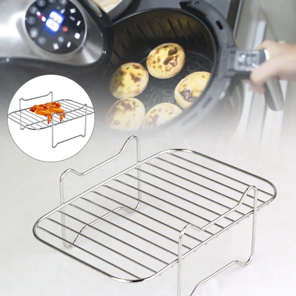 Chookyy Stainless Steel Airfryer Baking Tray Air Fryer Holder Aksesoris Baking Grill Holder