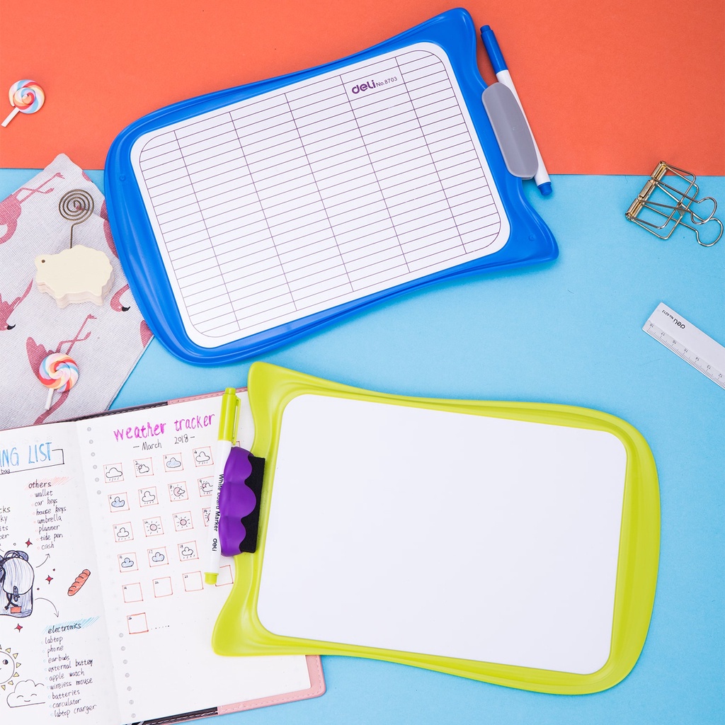 

Deli Whiteboard Set For Kids / Papan Tulis Anak 2 Sisi - E8703