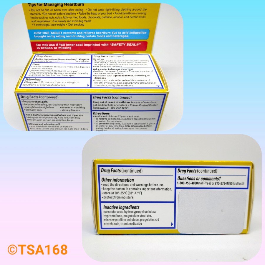 Pepcid AC Famotidine 20 mg Acid Reducer 50 Tablet ORI Maag Gastric
