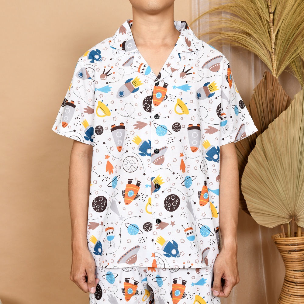 Nyenyak Piyama Pria size L ( CPL ) / Setelan Celana Panjang Katun
