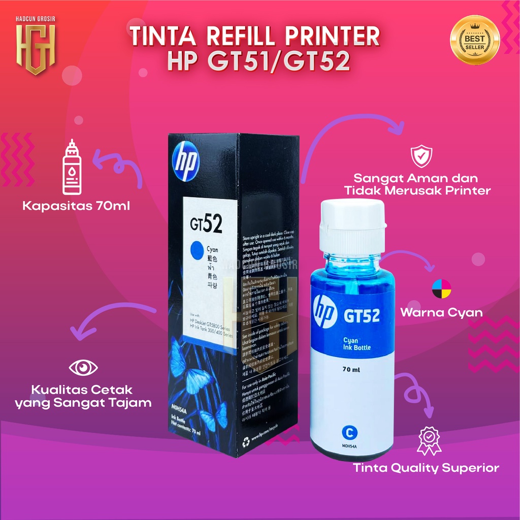 1 SET 4 PCS Tinta HP GT51 GT52 Tinta Printer GT5810 GT5820