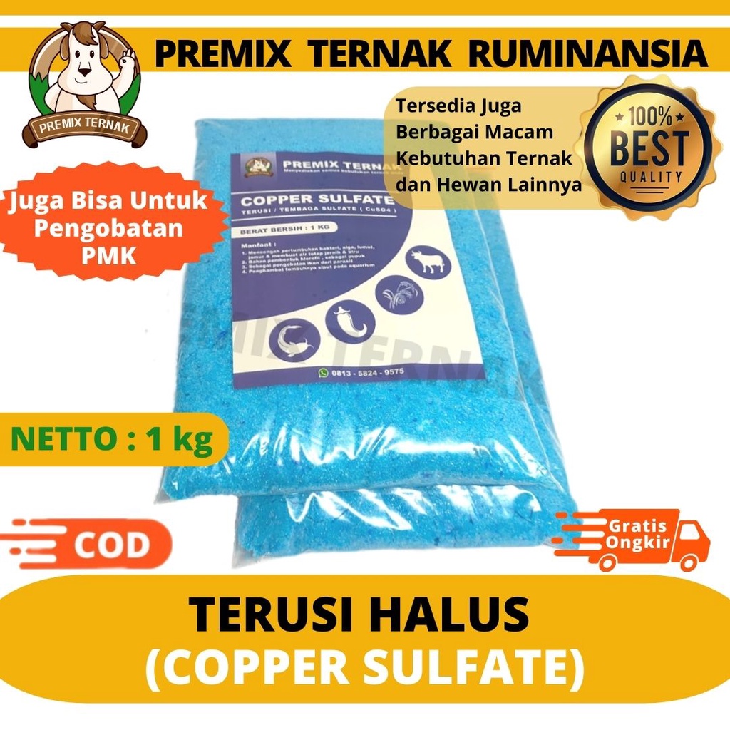 TERUSI 1KG - COPPER SULFATE - COPPER SULFAT - TEMBAGA SULFAT - TEMBAGA SULFATE (CuSO4)