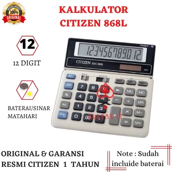 

BERMUTU KALKULATOR CITIZEN SDC 868L ORIGINAL
