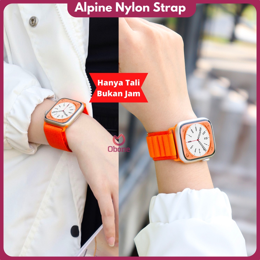 Alpine Loop Nylon Tali Strap for iwatch 3 4 5 6 7 8 Ultra watch7 S20/DT No 1/YS8 Ultra/HW/IWO Breathable Tali Jam Tangan Model Terbaru strap iwatch 49mm 45mm 44mm 42mm 38mm 40mm 41mm