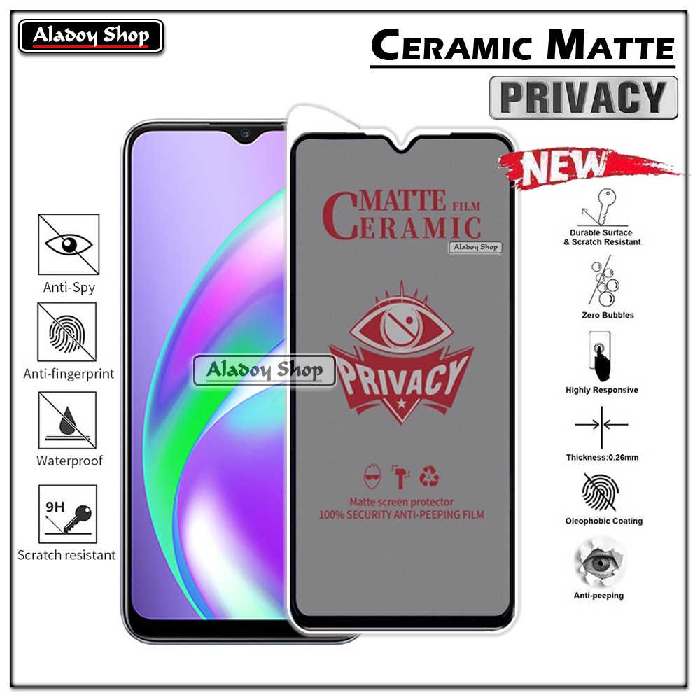 PAKET 2IN1 Anti Gores Privacy Realme C12 + Tempered Glass Kamera