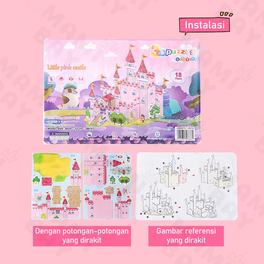 Mamibayi Mainan Puzzle 3D DIY Puzzle Edukasi Kreatif Anak