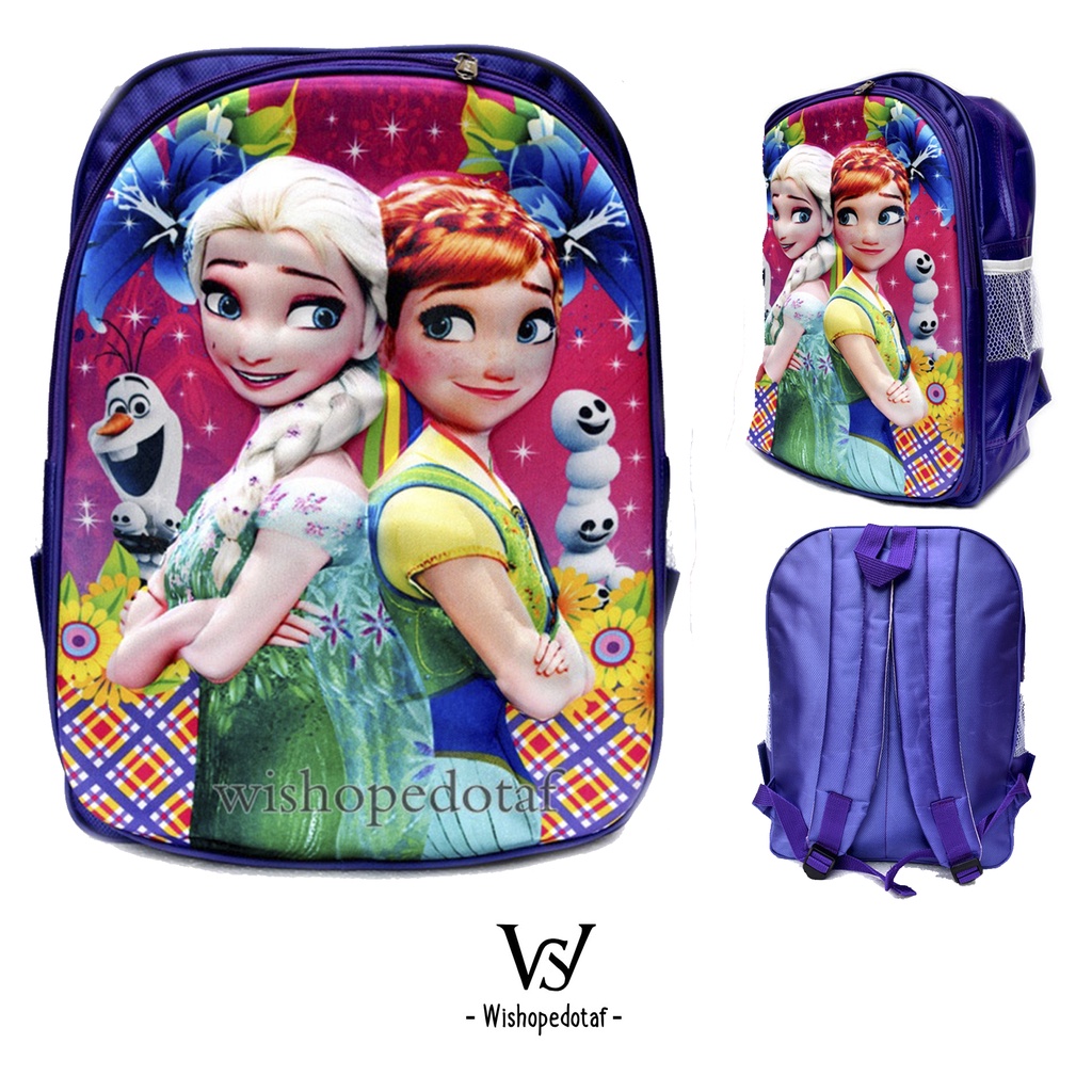 Tas Ransel SD Anak Karakter Timbul Biger 3D FROZ UNGU