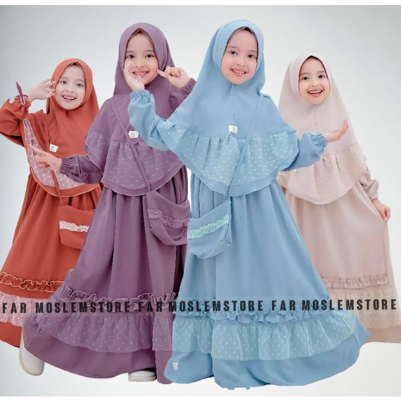 GAMIS SYARI ANAK PEREMPUAN 6 7 8 9 10 11 TAHUN/FELISHA SYARI KIDS GAMIS ANAK SHAKILA PREMIUM/PAKAIAN MUSLIM ANAK TERBARU/FAR MOSLEMSTORE