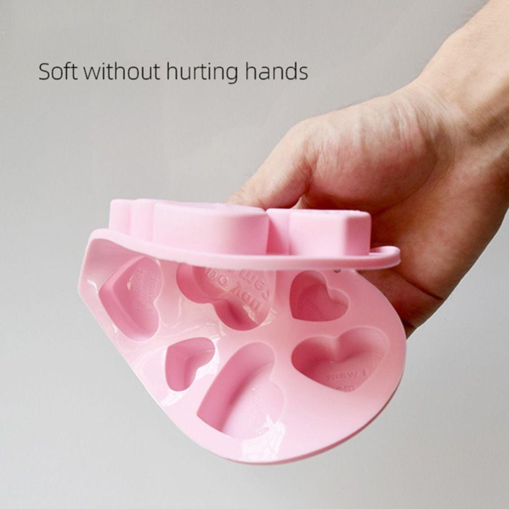 Solighter Cetakan Silikon Hari Valentine Aksesoris Baking DIY Sabun Cetakan Berbentuk Hati 3D Art Wax Mold