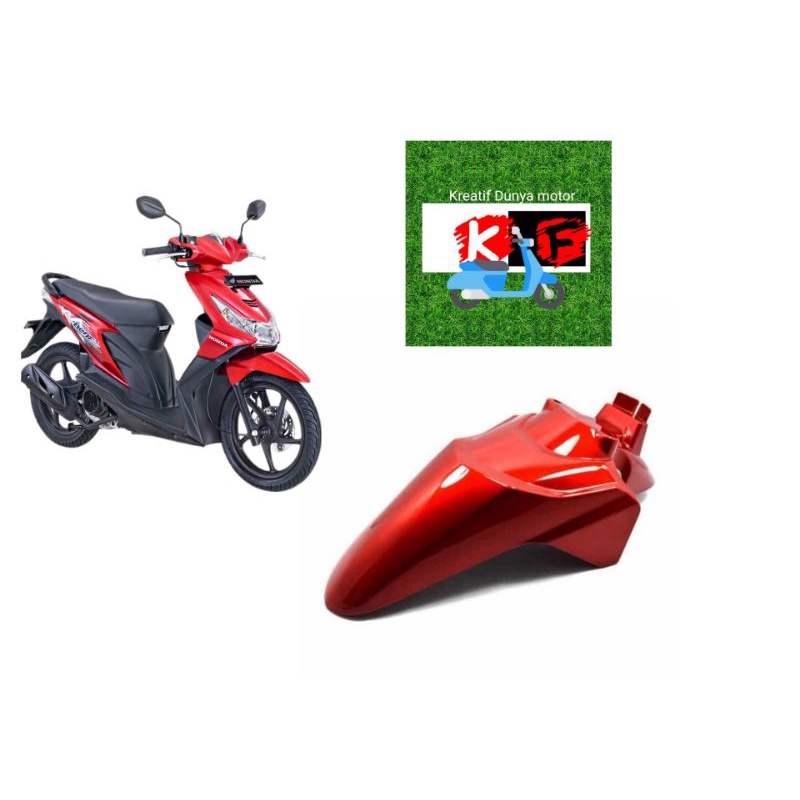 spakbor selebor depan Honda beat karbu lama warna variasi merah