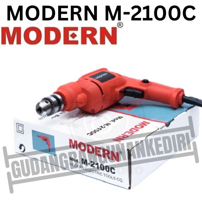 MODERN M-2100C Bor Listrik 10mm Tangan Kayu Besi Electric Drill 10 mm Mesin M2100C M-2100 C M2100 C