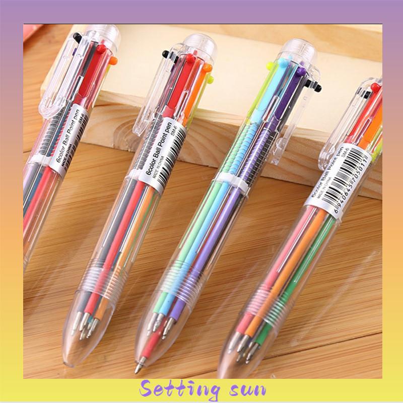 Bolpen 6-in-1 0.5MM Multi Warna Untuk Stationery Anak Sekolah Kantor bolpen TN